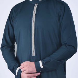 Crown Blue color SuitingThobe Jubba Thawb Qamis for Men