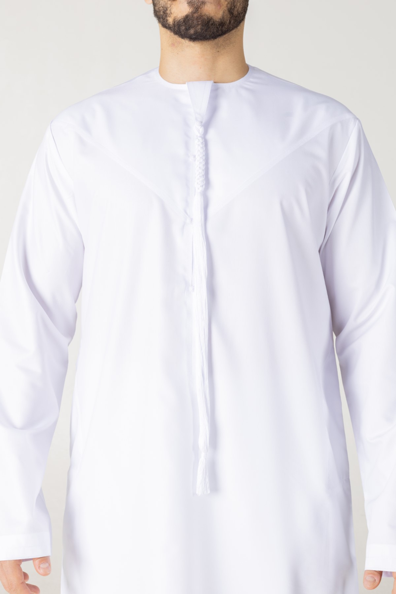Emirati Kandura White Thobe Kandura Jubba Qamis (2)